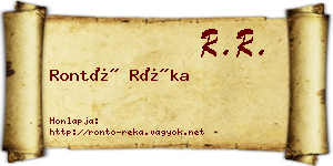 Rontó Réka névjegykártya