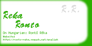 reka ronto business card
