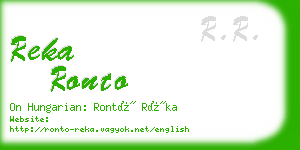 reka ronto business card